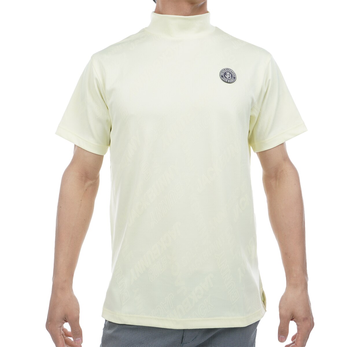 ジャックバニー　半袖　モックネック　シャツ　レディース　白　サイズ0 天竺ポンチ五分袖モックネック | Jack Bunny!!（ジャックバニー