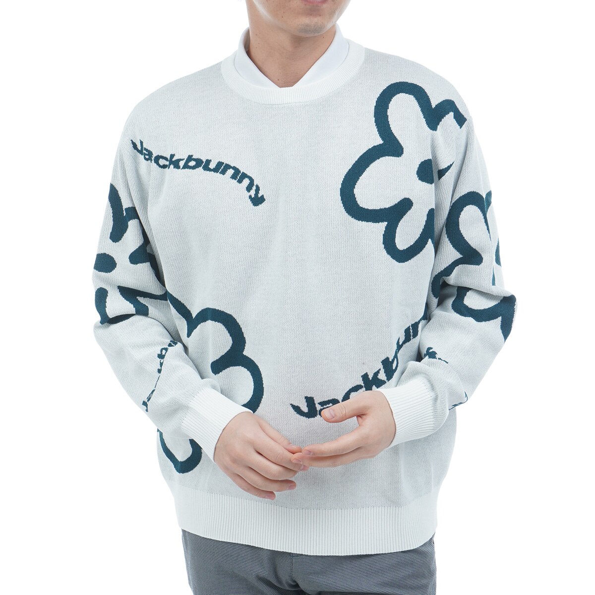 ジャカード プルオーバーセーター(中間着(セーター、トレーナー ジャカード プルオーバーセーター(中間着(セーター、トレーナー