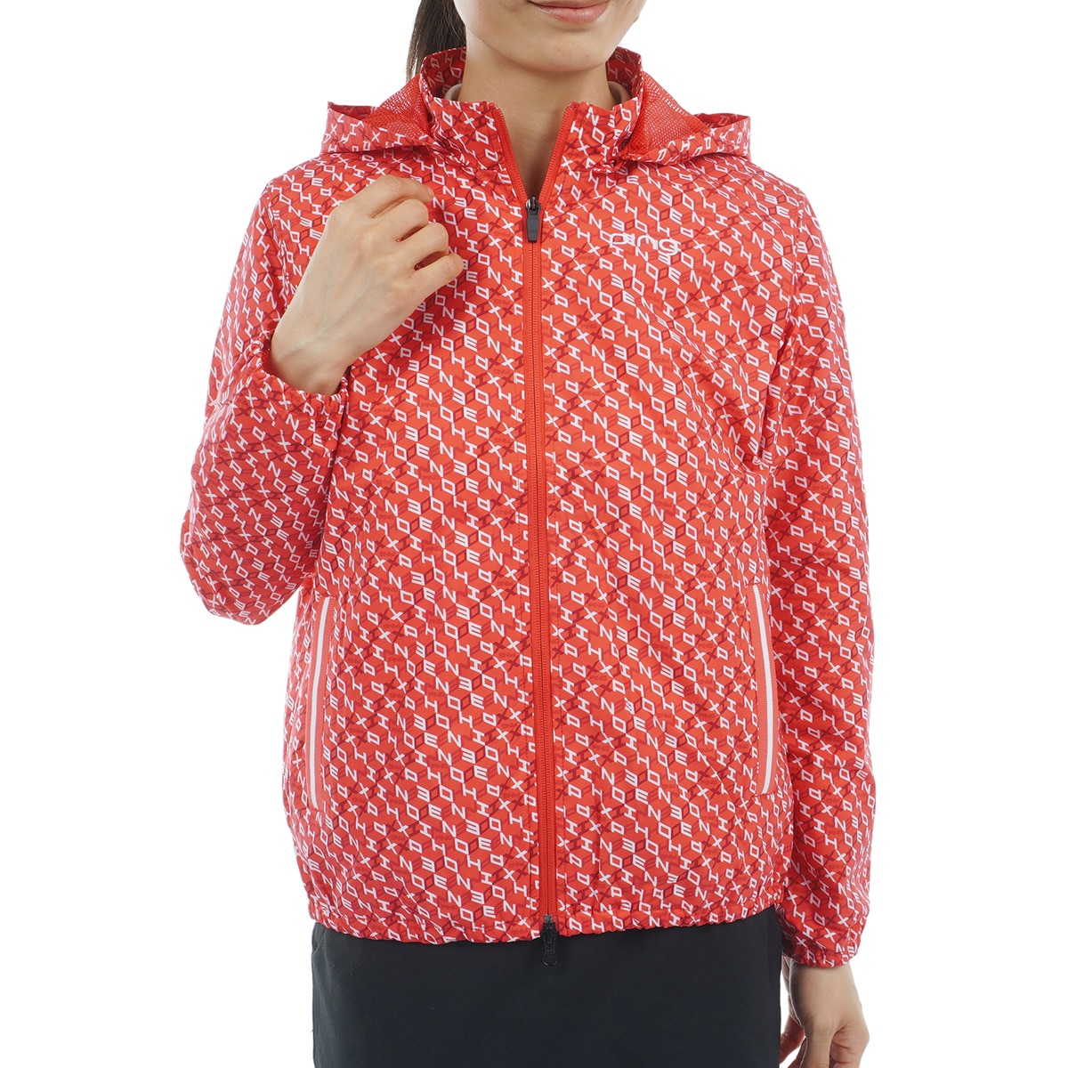 総柄プリント フルジップフーディーブルゾン レディス(アウター