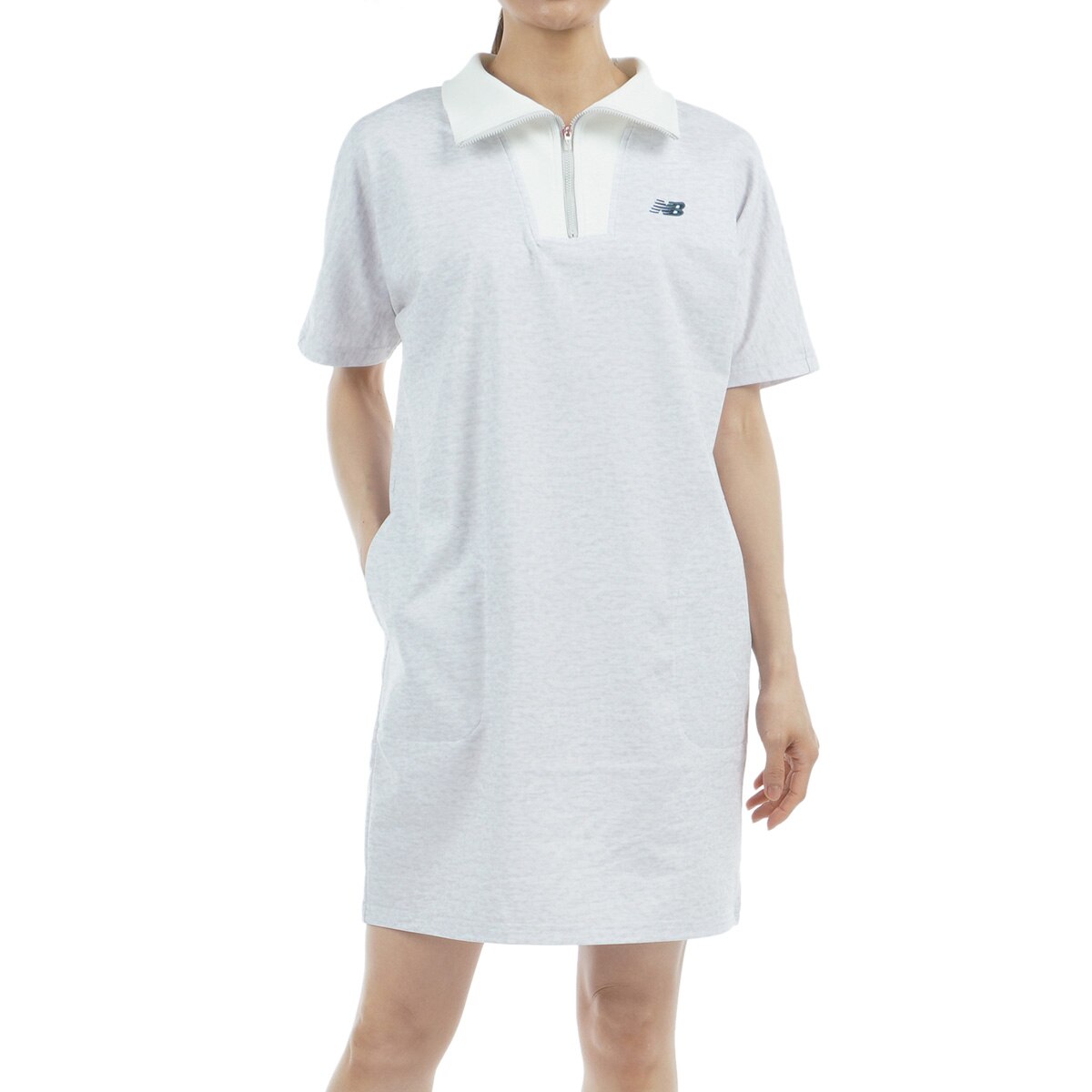 スウェット ハーフジップワンピース レディス(ワンピース)|New Balance