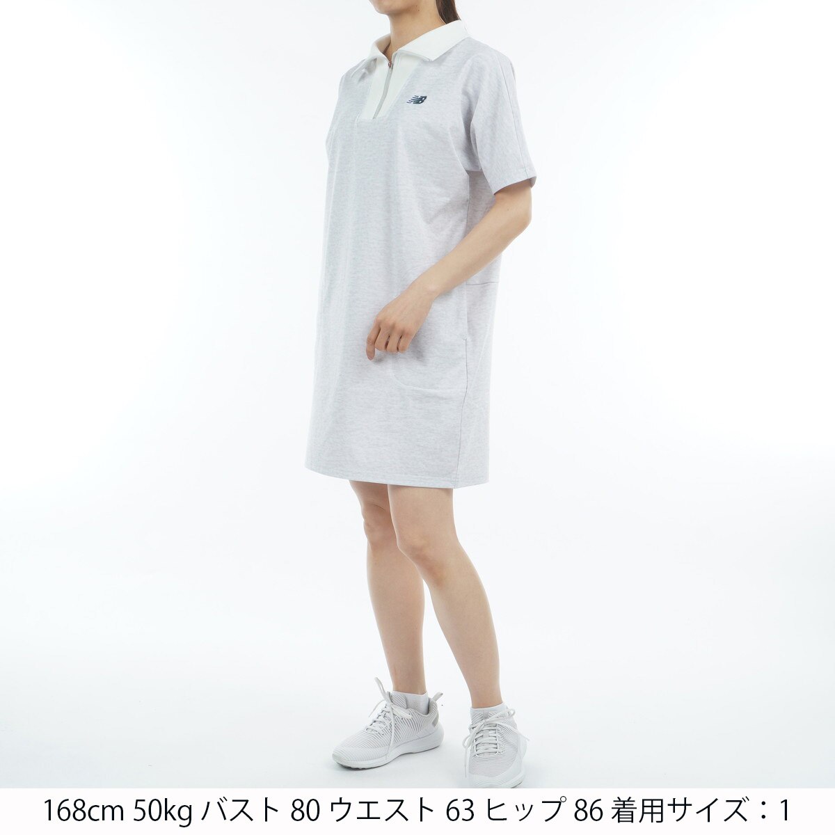 スウェット ハーフジップワンピース レディス(ワンピース)|New Balance