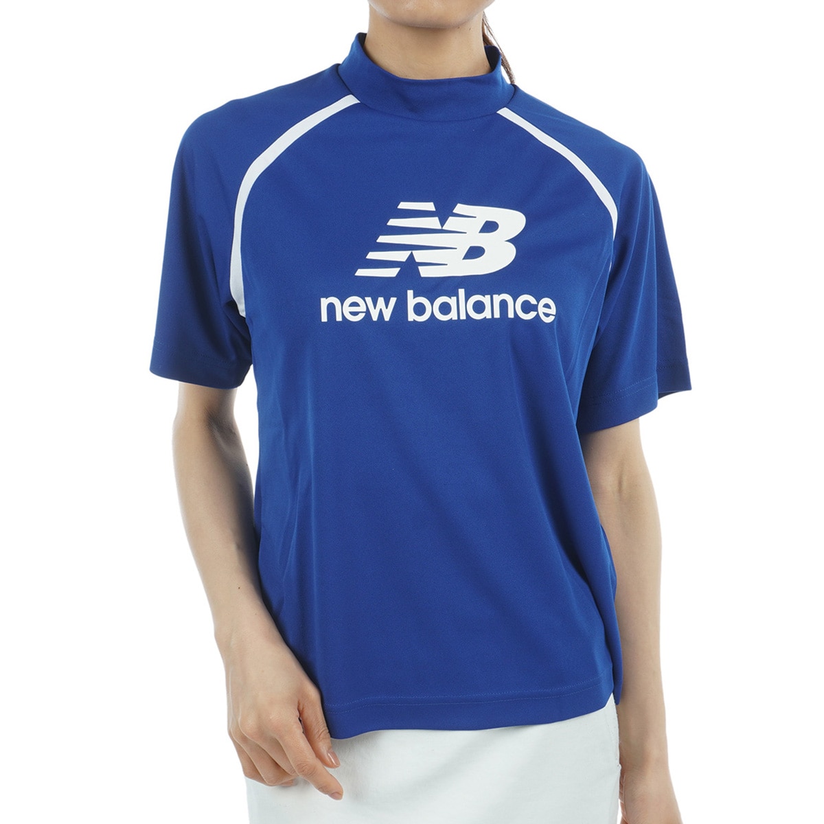 【美品】NEW BALANCE GOLF 裏微起毛 長袖モックネックシャツ ロゴ new balance golf［ニューバランスゴルフ］ベアスムース裏起毛