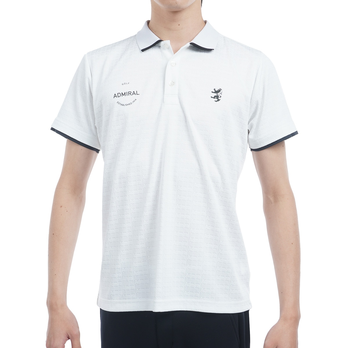 ストレッチ ロゴジャカード 半袖ポロシャツ(半袖シャツ・ポロシャツ