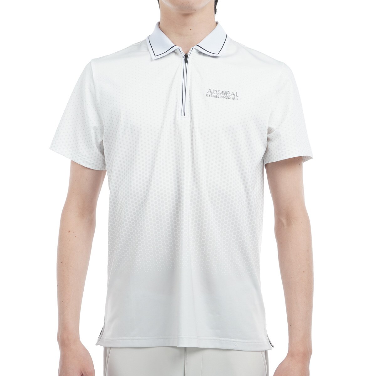 セール・アウトレット】ストレッチ ドットグラデーション ハーフジップ