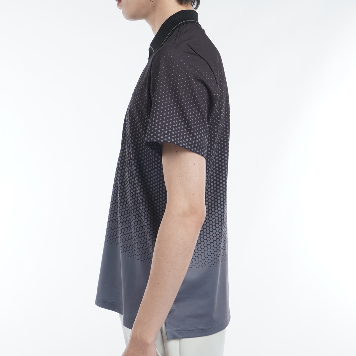 セール・アウトレット】ストレッチ ドットグラデーション ハーフジップ
