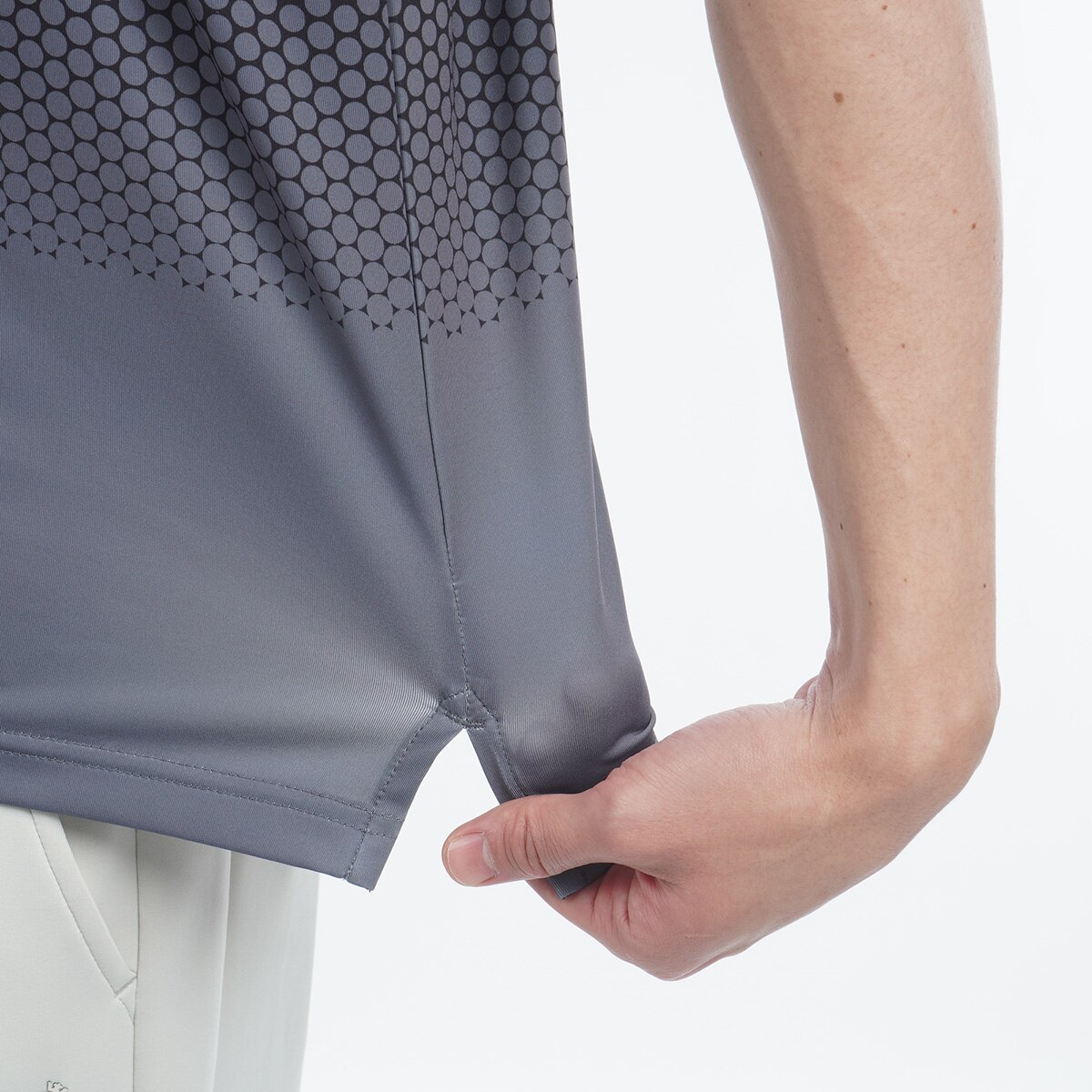 セール・アウトレット】ストレッチ ドットグラデーション ハーフジップ