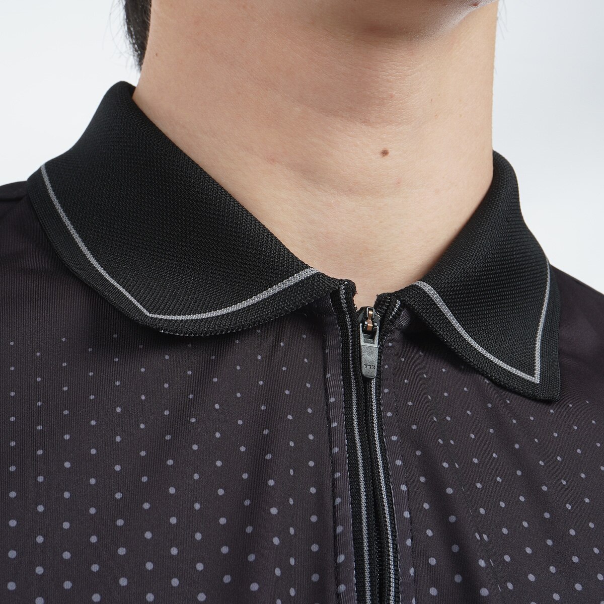 セール・アウトレット】ストレッチ ドットグラデーション ハーフジップ