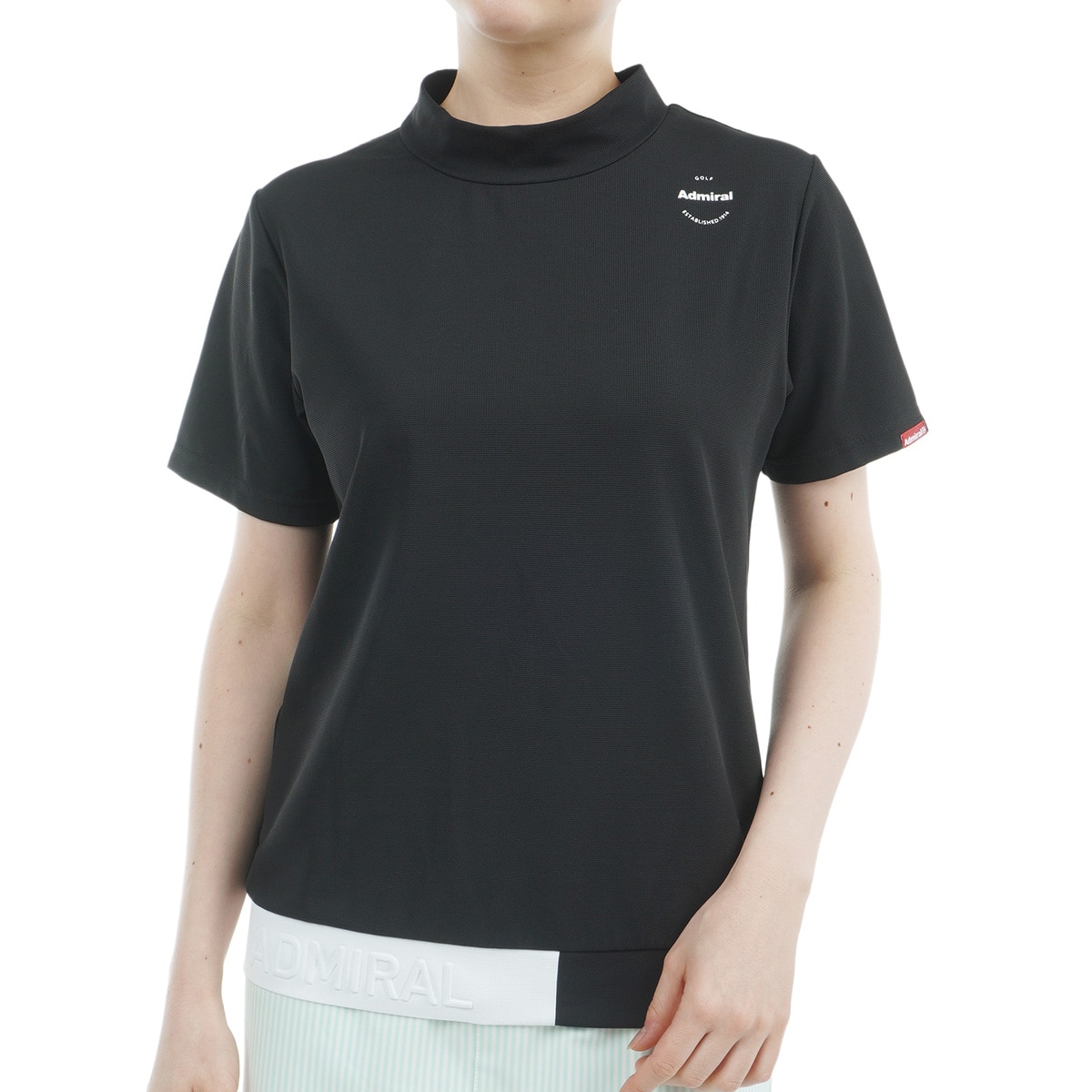 セール・アウトレット】ストレッチ ミニワッフル エンボスロゴ 半袖