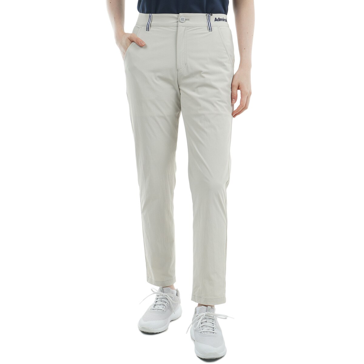 ストレッチ 撥水ドットロゴ プリントロングパンツ レディス