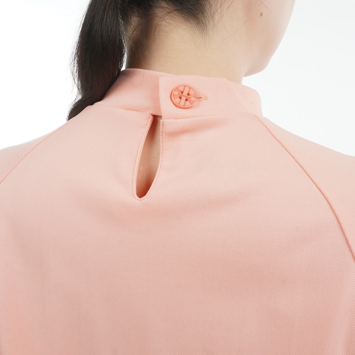 セール・アウトレット】ストレッチ メタリックロゴ 鹿の子半袖モック