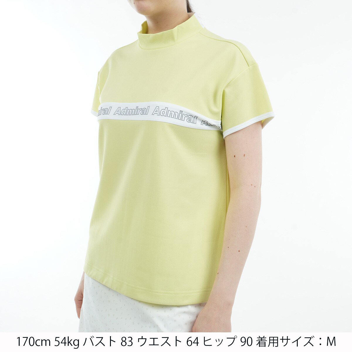 アドミラル　Admiral　ストレッチ ドロストヘム 鹿の子半袖モックシャツ　レディス セール・アウトレット】ストレッチ ドロストヘム 鹿の子半袖モック