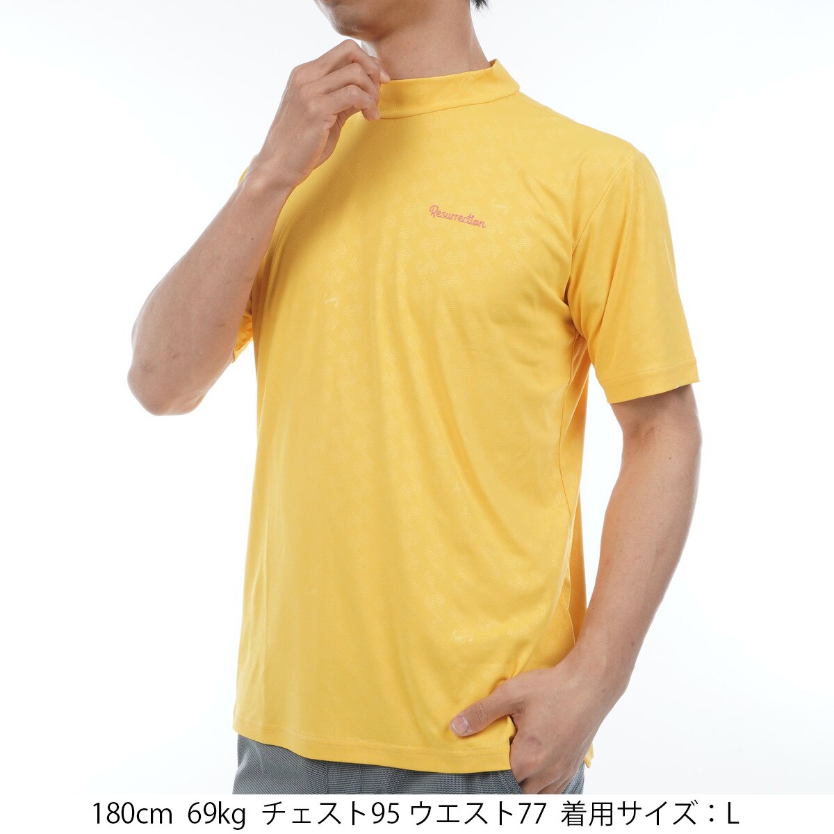 GMエンボス ストレッチ モックネック半袖シャツ(半袖シャツ