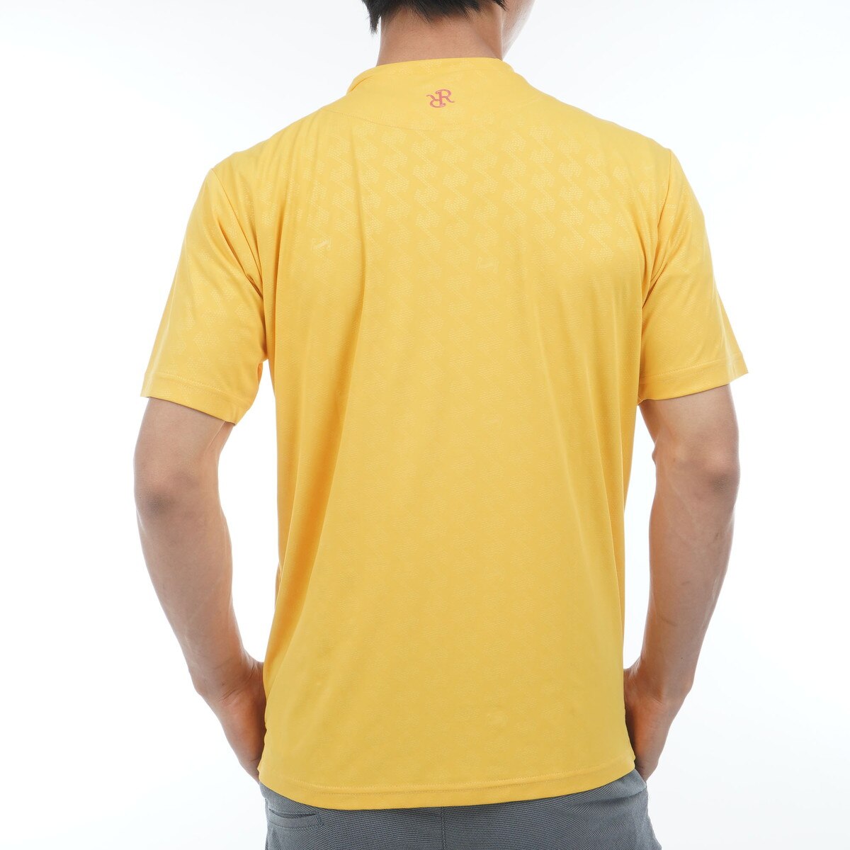 セール・アウトレット】GMエンボス ストレッチ モックネック半袖シャツ