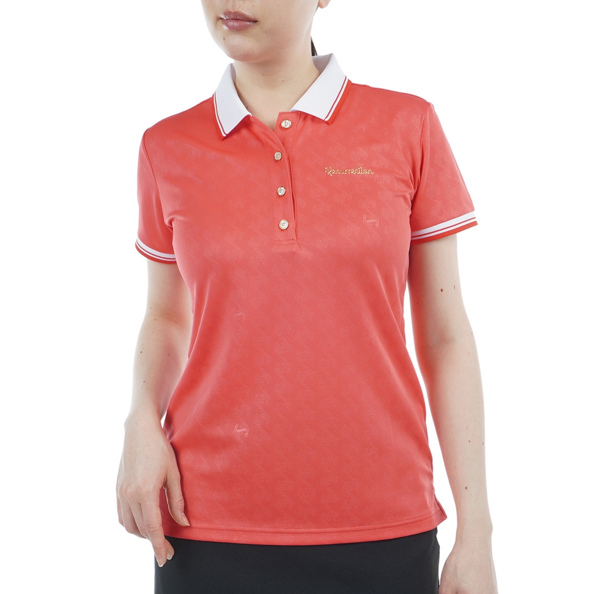 値下げ！RESURRECTION レザレクション 半袖 ポロシャツ　レディース Resurrection セール レザレクション レディース エンボス