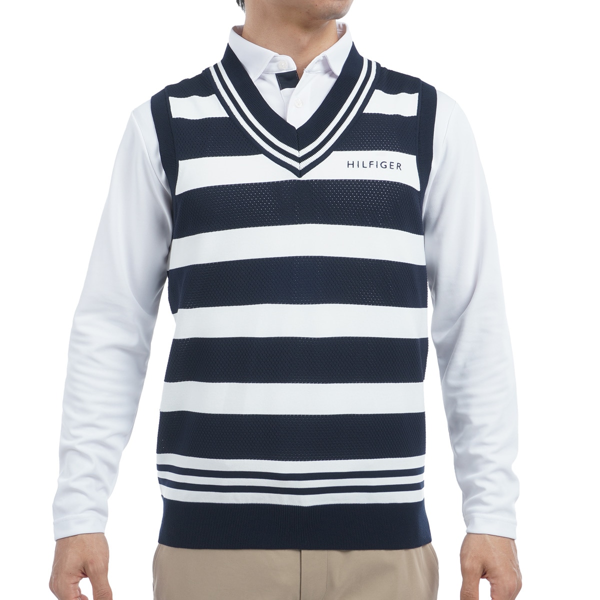 TOMMY HILFIGER ストライプ長袖シャツとベストセット 3L 【公式通販】