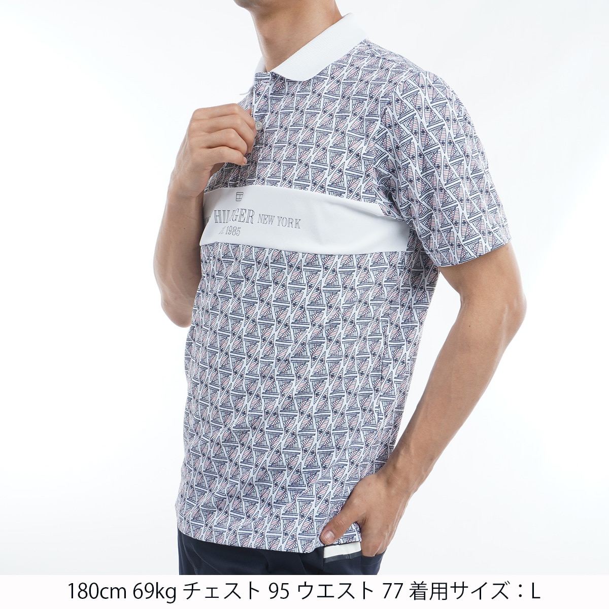 セール・アウトレット】ヨットプリント 半袖ポロシャツ(半袖シャツ