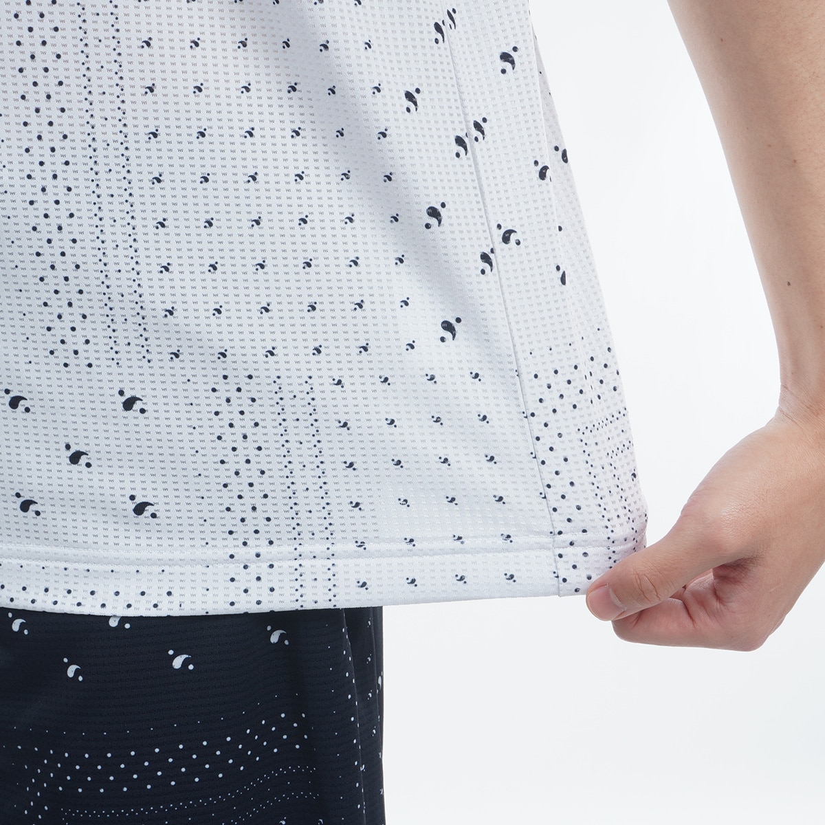 セール・アウトレット】バンダナプリント モックネック半袖シャツ(半袖