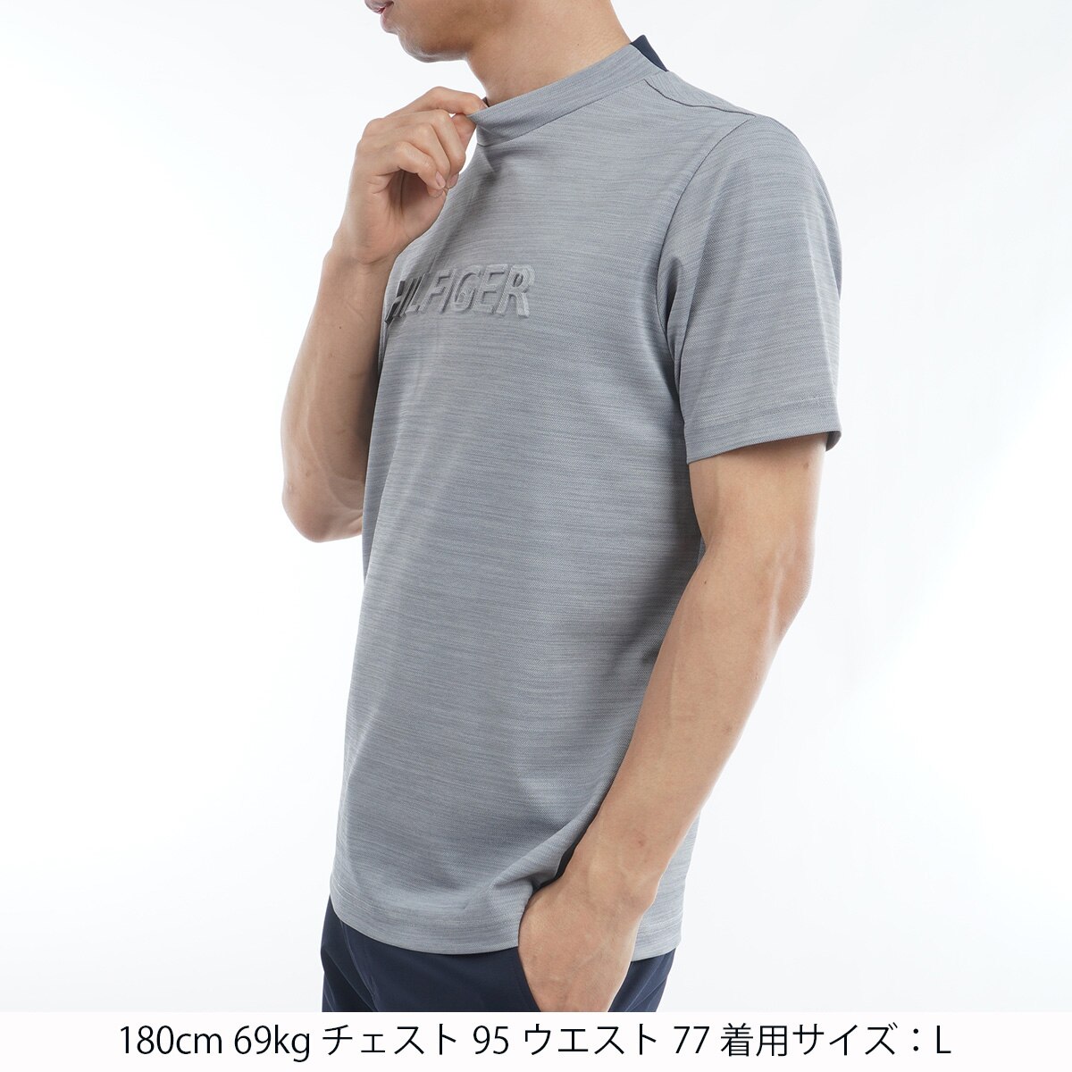 エンボスロゴ 半袖モックネックシャツ メンズ TOMMY HILFIGER GOLF エンボスロゴ 半袖モックネックシャツ