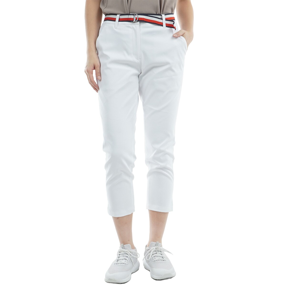 ストレッチ ベルテッドツイル 3／4パンツ レディス(ロングパンツ