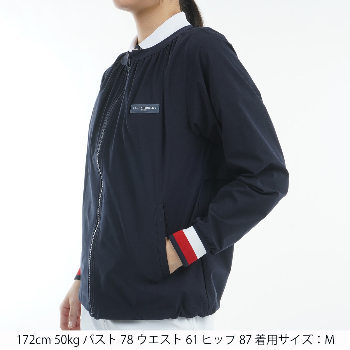 トミー ヒルフィガー ゴルフ　  GOLF　ストレッチ クラシック ノーカラーブルゾン　レディス セール・アウトレット】ストレッチ クラシック ノーカラーブルゾン