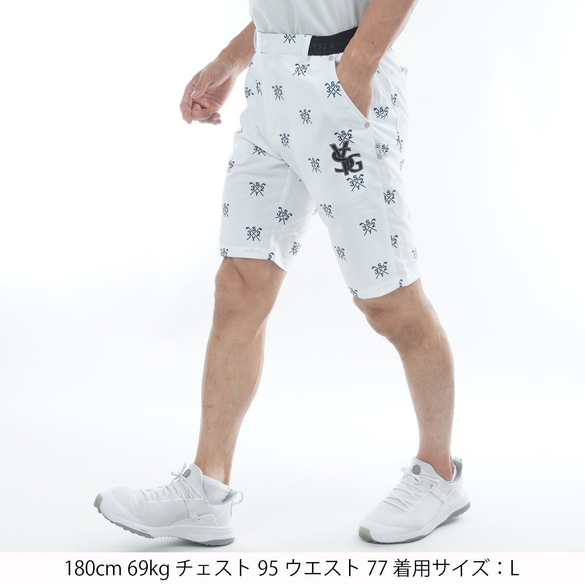 ストレッチ クロスロゴグラフィックショートパンツ(ハーフパンツ ストレッチ クロスロゴグラフィックショートパンツ(ハーフパンツ