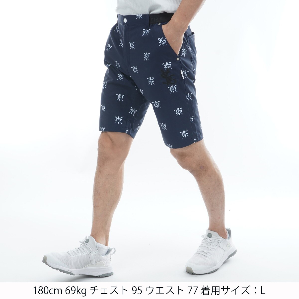 ストレッチ クロスロゴグラフィックショートパンツ(ハーフパンツ ストレッチ クロスロゴグラフィックショートパンツ(ハーフパンツ