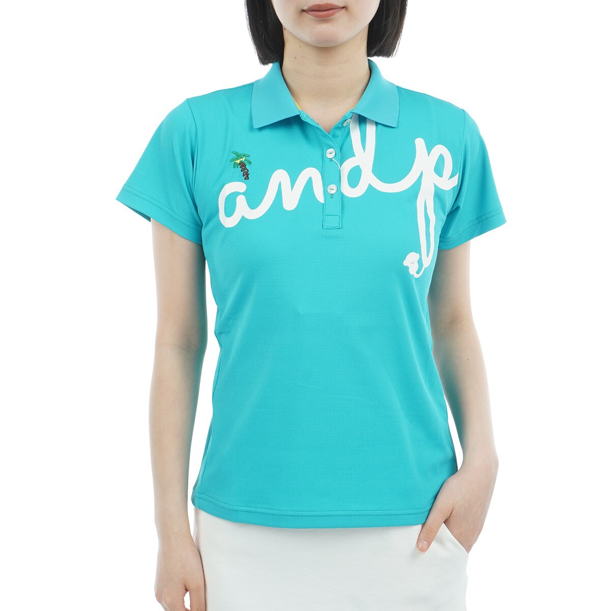 ポロシャツ　新品未使用　and per se 未使用品 レディース アンパスィ and per se 半袖ポロシャツ L