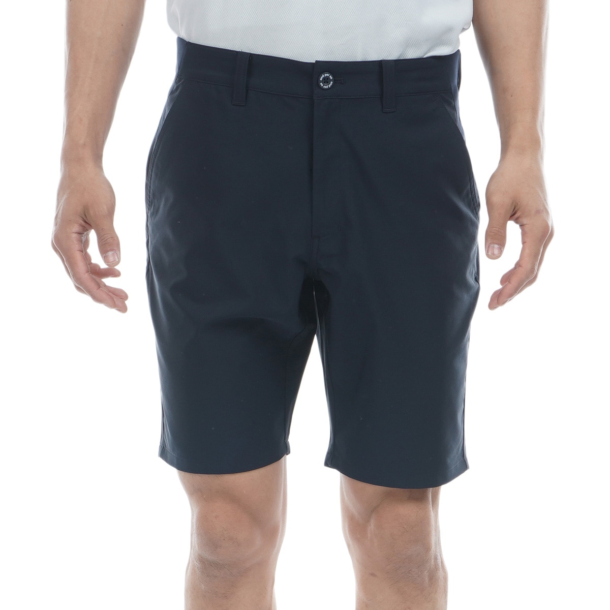 美品　and per se アンパスィ　ハーフパンツ　メンズ　M 黒 ストレッチ スイングドライWクロスハーフパンツ(ハーフパンツ