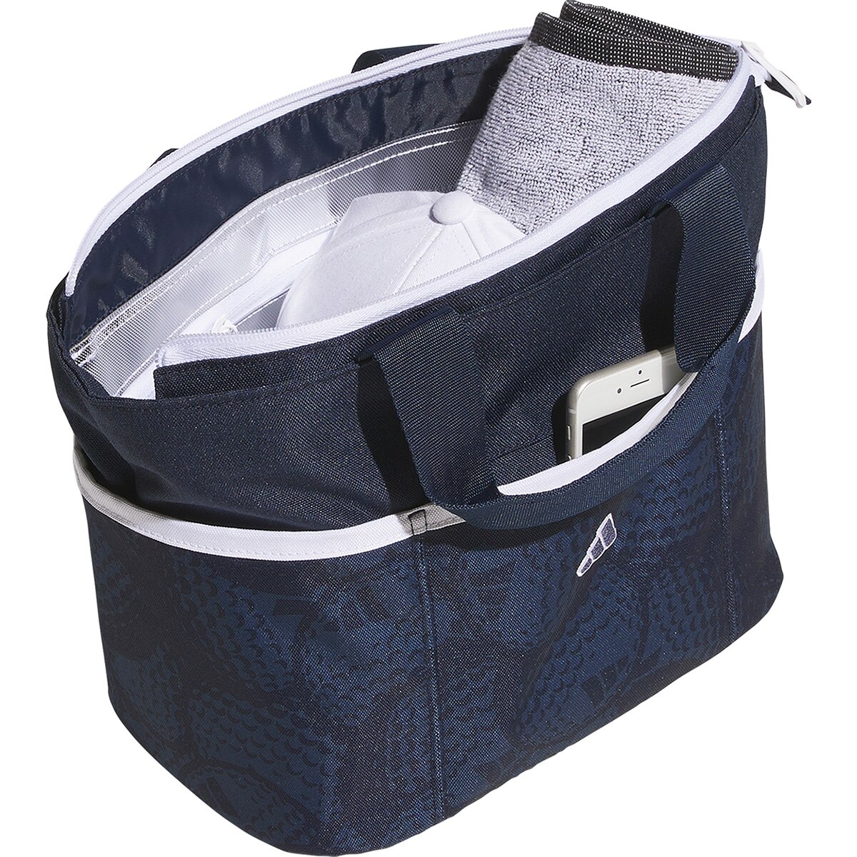 保冷ポケット付き ゴルフボールグラフィック ラウンドトートバッグ