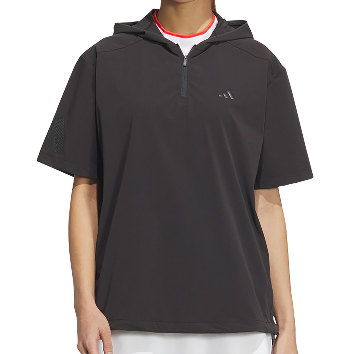 セール・アウトレット】ストレッチ アディゼロ 撥水 ハーフジップ 半袖