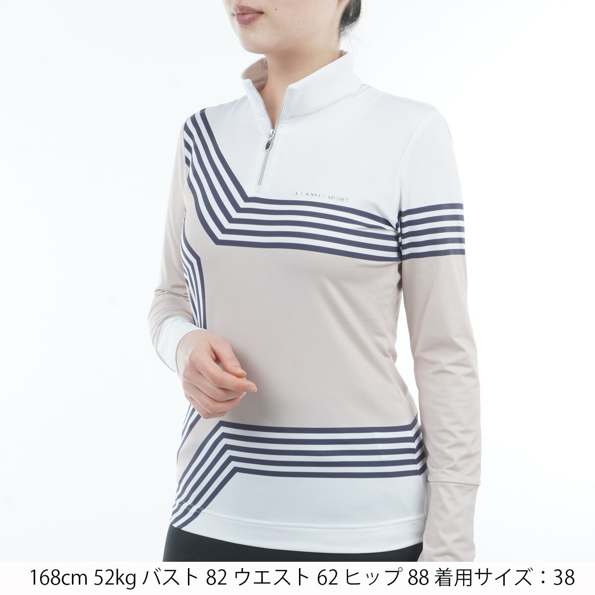 LANVIN SPORT ジップアップ長袖シャツ【SUNSCREEN/吸汗速乾