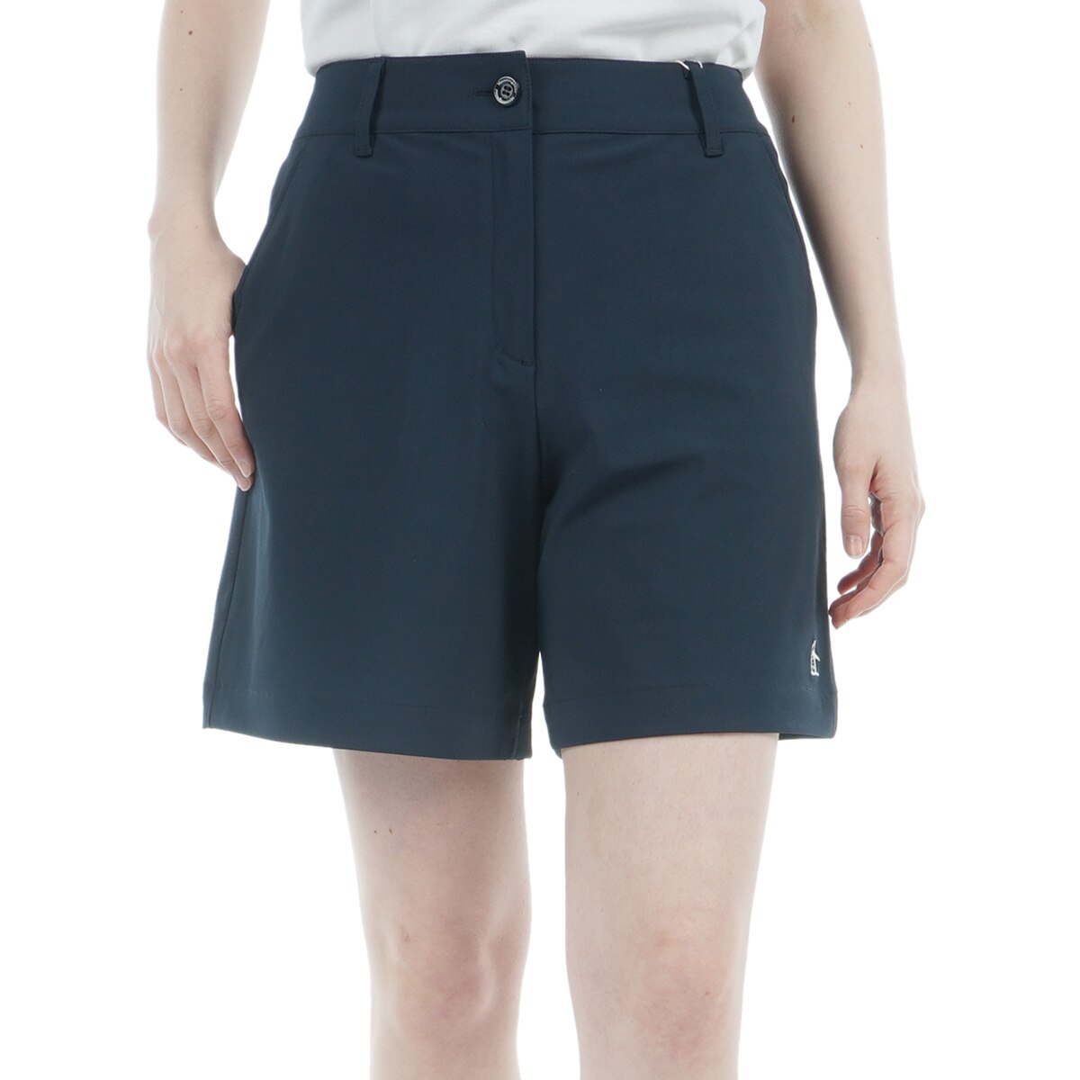美品 レザレクション ゴルフ ハーフパンツ ストレッチ ネイビー M 美品 レザレクション ゴルフ ハーフパンツ ストレッチ ネイビー