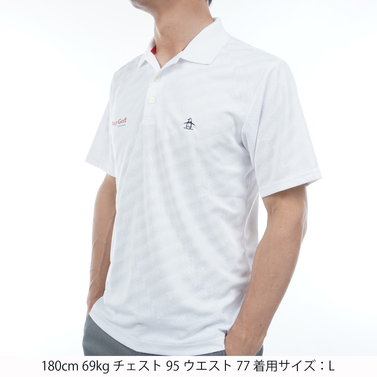 アウトレット】SEASON ロゴジャカード ストレッチ半袖ポロシャツ(半袖