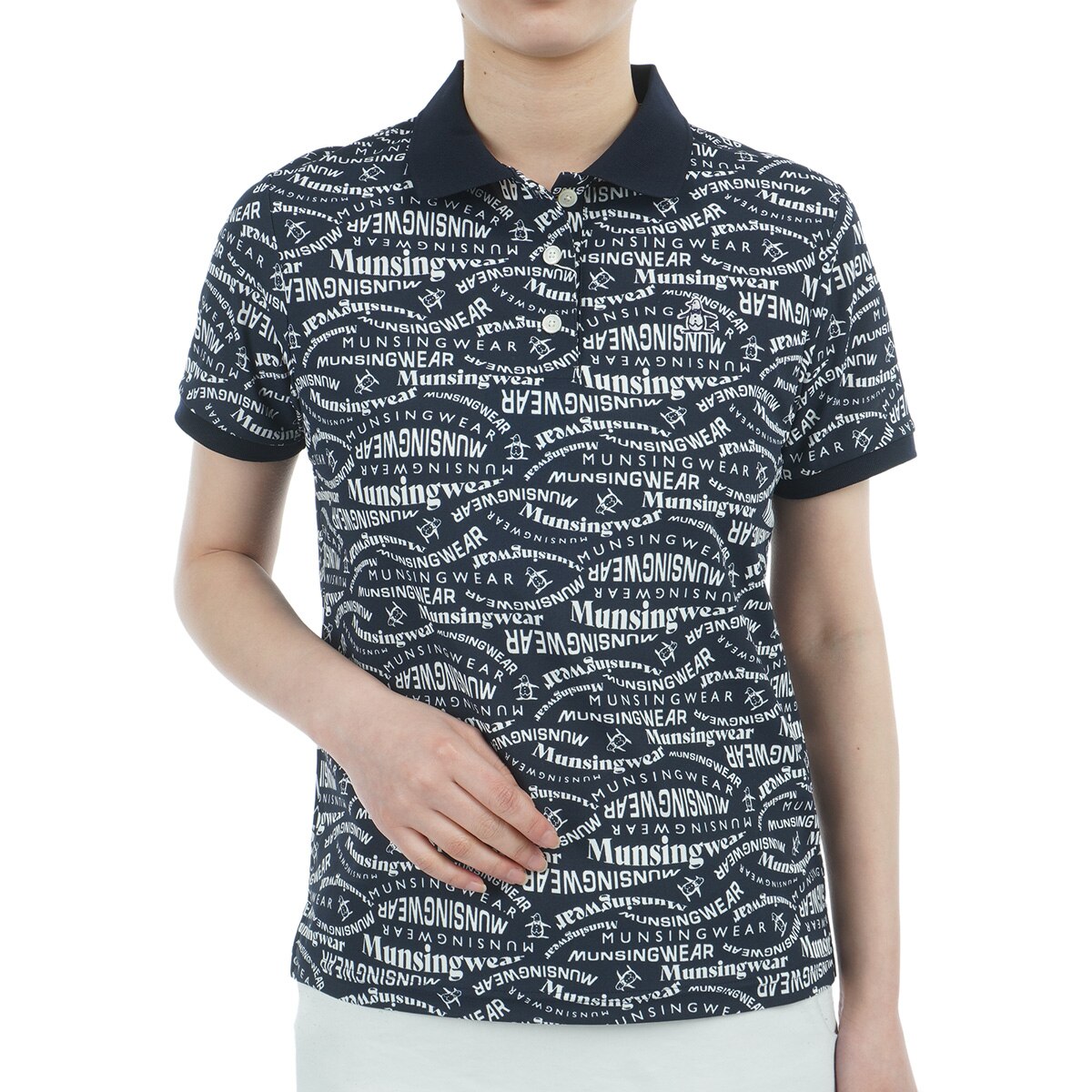 BRIEFING アームロゴ ライン ストレッチ 半袖 ポロ シャツ L SEASON COLLECTION SUNSCREEN ストレッチ マルチロゴ総柄