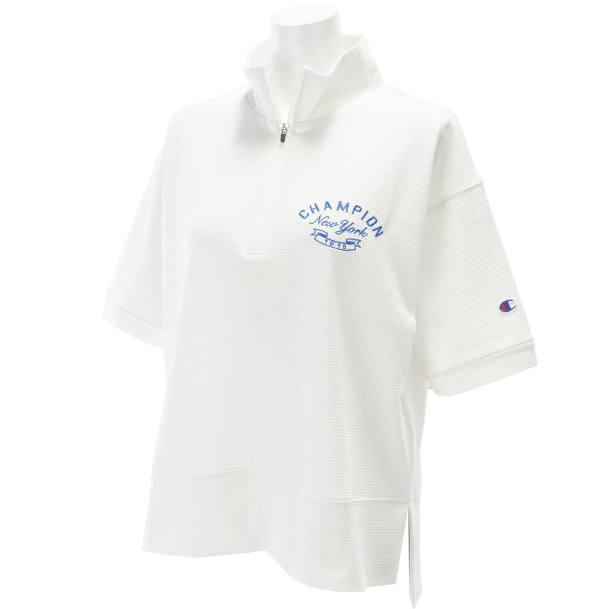 Champion GOLF　ライトドライワッフル 半袖モックネックシャツ M ライトドライワッフル 半袖モックネックシャツ レディス(半袖