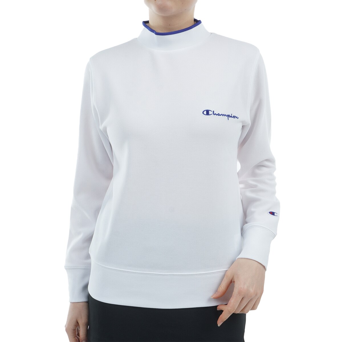 ライトビッグピケ モックネック長袖シャツ レディス(長袖シャツ