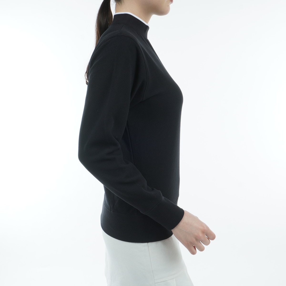 ライトビッグピケ モックネック長袖シャツ レディス(長袖シャツ