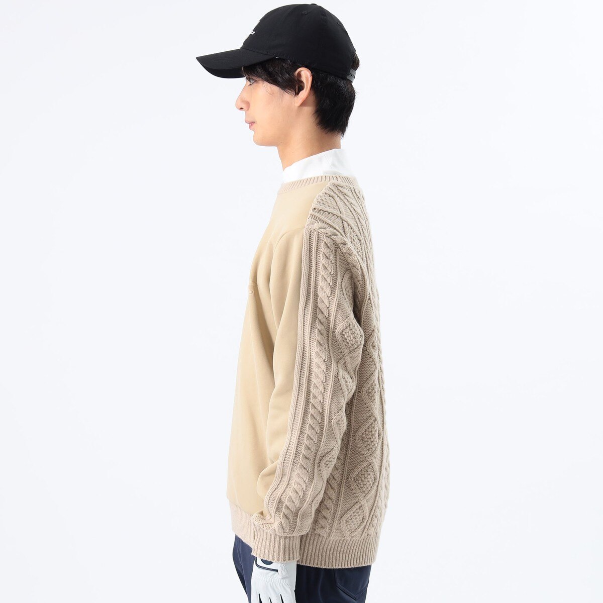 ははざます！ BEAMS GOLF 裏起毛ドッキングニット プルオーバー BEAMS GOLF（ビームス ゴルフ）ORANGE LABEL / 裏起毛