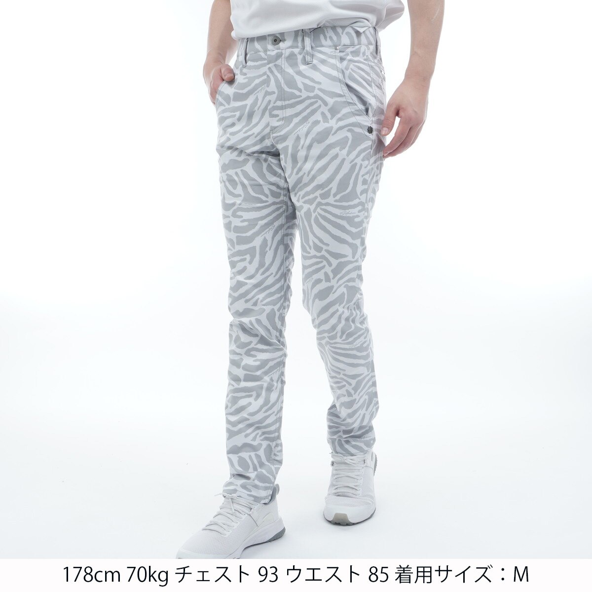 新品 セントアンドリュース ラメジャガード パンツ 定価39600円 青 L セール・アウトレット】ヘリンボーン千鳥ラメジャカード
