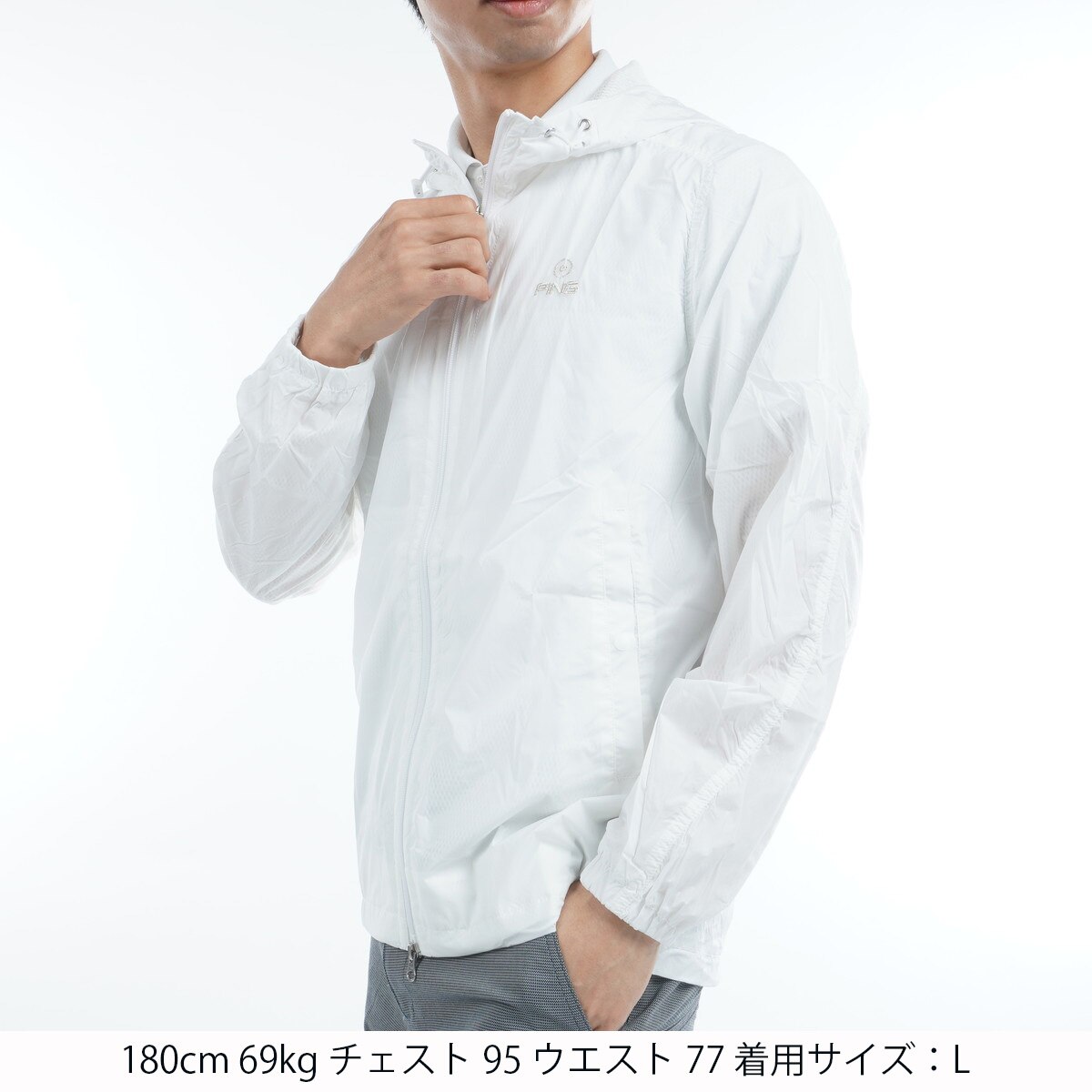 新品ピン ゴルフ 総柄プリント バリアンテック ブルゾン 定価26400円 3L セール・アウトレット】デジタルノイズプリント バリアンテック