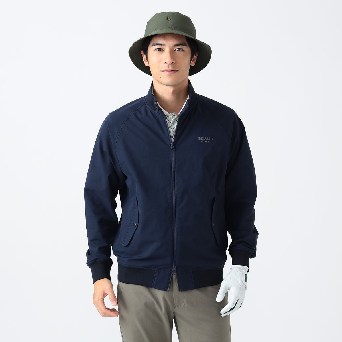 【美品】ビームスゴルフ M ドッグイヤーブルゾン ネイビー BEAMS GOLF ビームスゴルフ パープルレーベル BROOKLYN GOLF