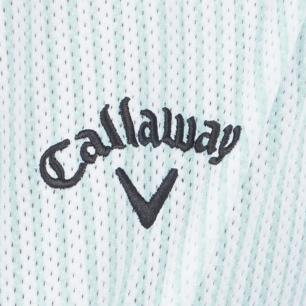 【新品】キャロウェイゴルフシャツかざあなメッシュストライプアートプリント半袖L Callaway キャロウェイ ゴルフウェア 半袖シャツ 春 夏 かざあな