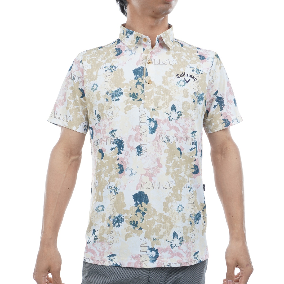 [値下げ] CALLAWAY 花柄ポロシャツ、Tシャツとスカートセット キャロウェイ(Callaway) ゴルフウェア 上下セット ポロシャツ 半袖