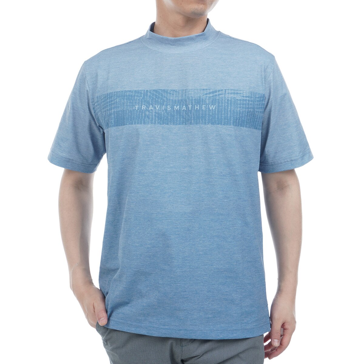 Chestプリント モック半袖Tシャツ(半袖シャツ・ポロシャツ