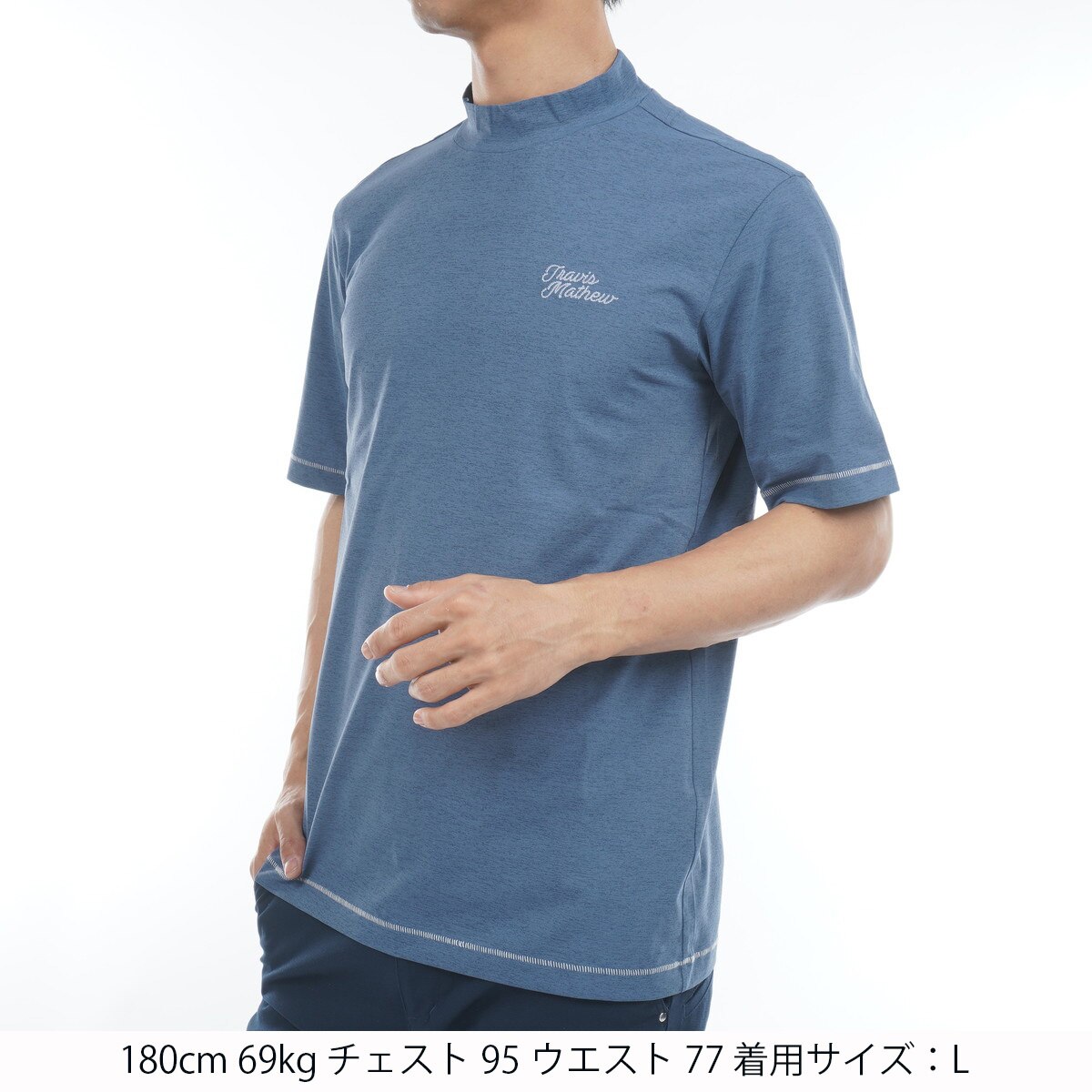 アウトレット】Chain ストレッチ レトロ モック半袖Tシャツ(半袖シャツ