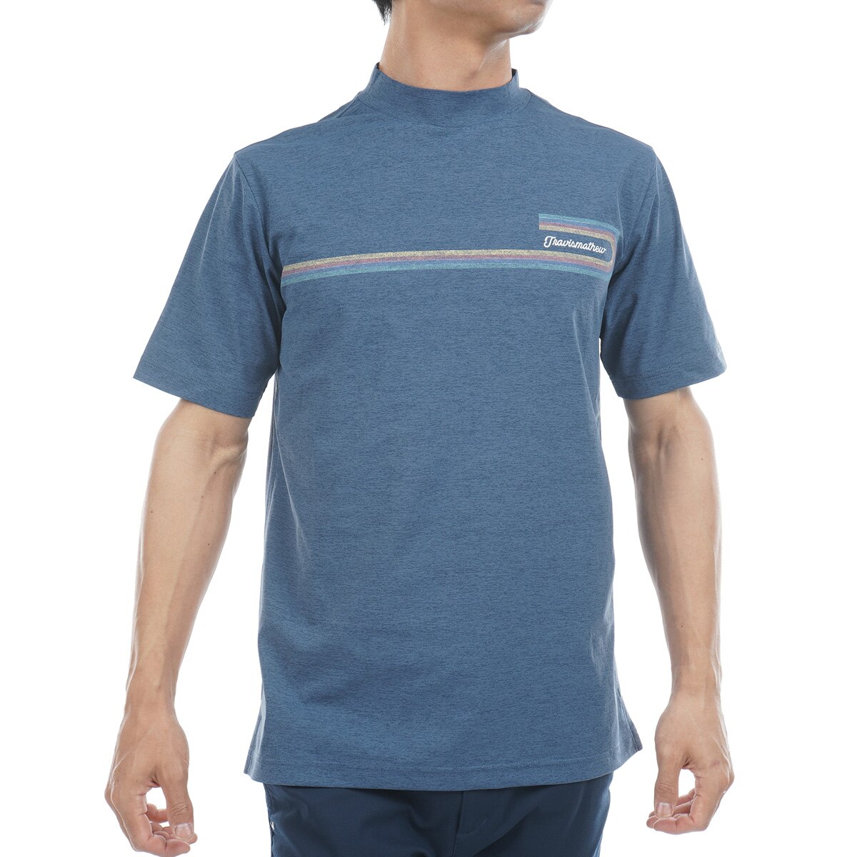 アウトレット】レトロプリント モック半袖Tシャツ(半袖シャツ