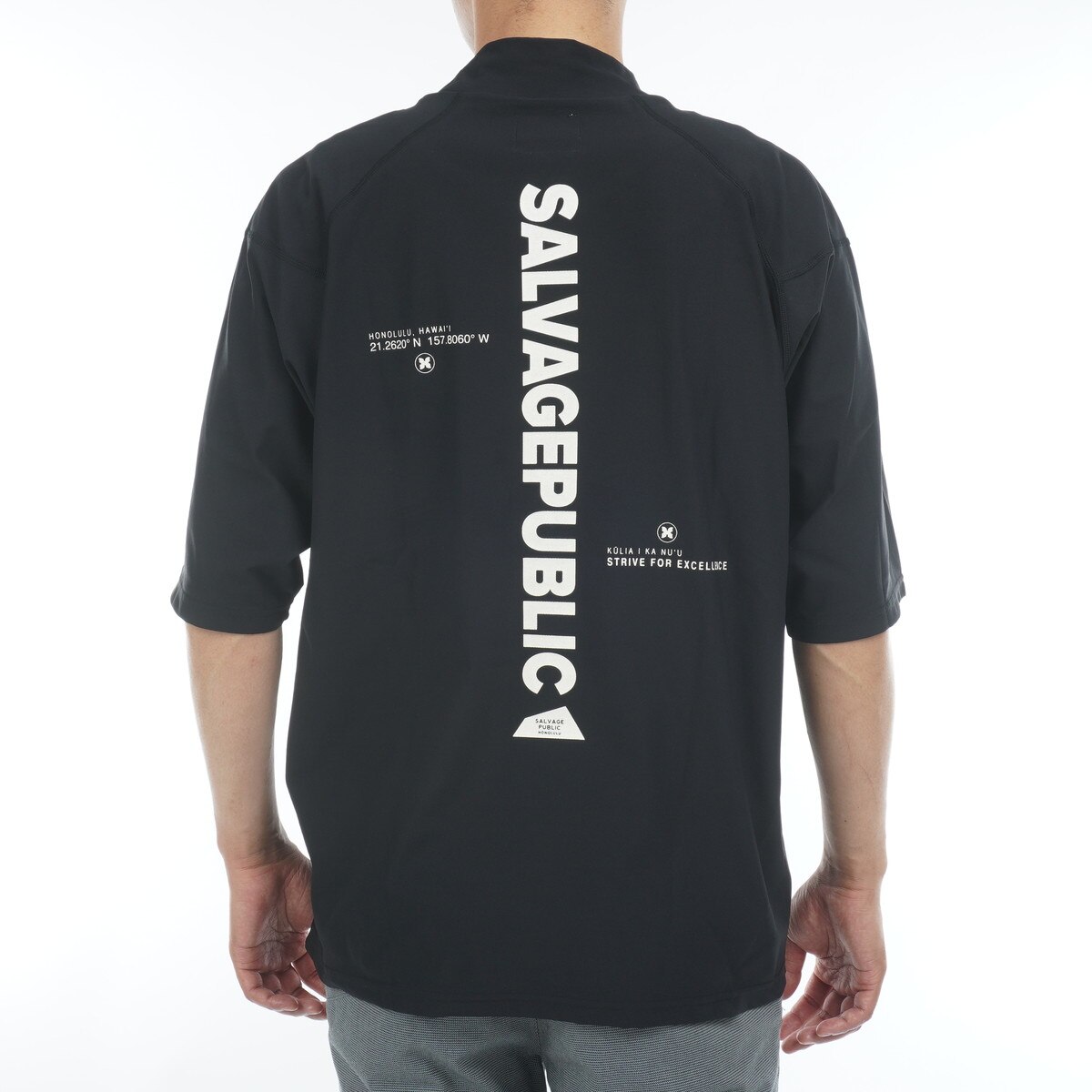 ストレッチ サーフモックネック5分袖シャツ(半袖シャツ・ポロシャツ