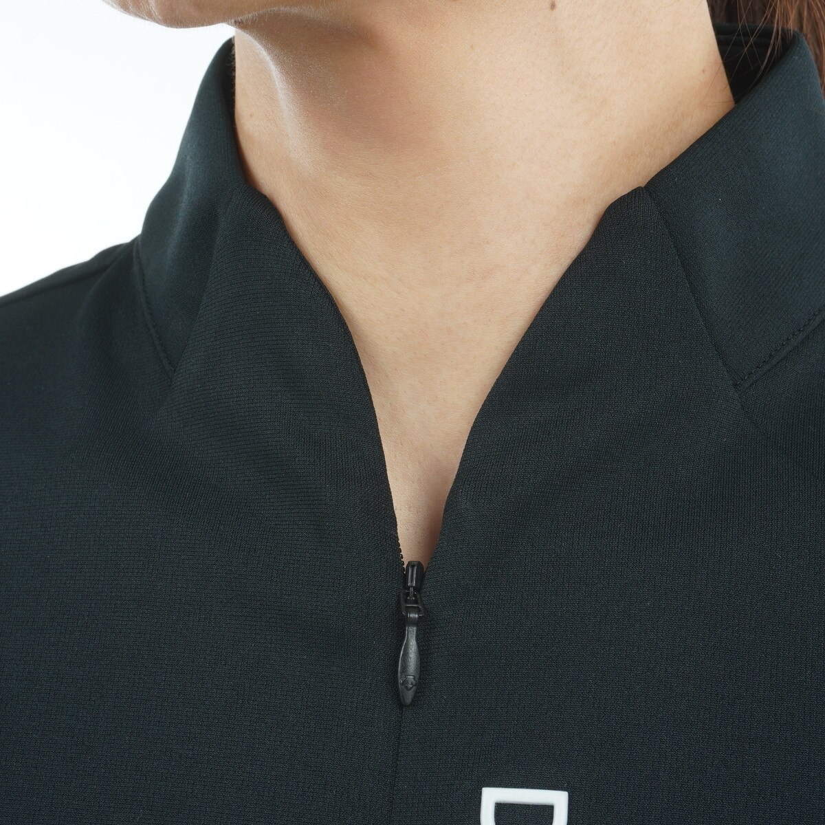 2025年新作✨デサント ゴルフウェア ハーフジップ鹿の子半袖シャツ レディース ストレッチ ハーフジップ鹿の子半袖シャツ レディス(半袖シャツ