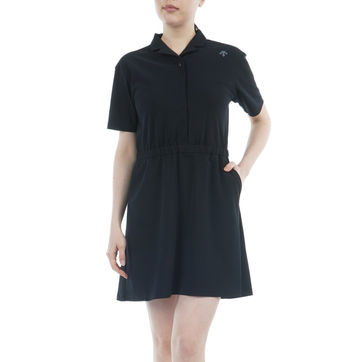 ストレッチ 開襟半袖ワンピース レディス(ワンピース)|DESCENTE