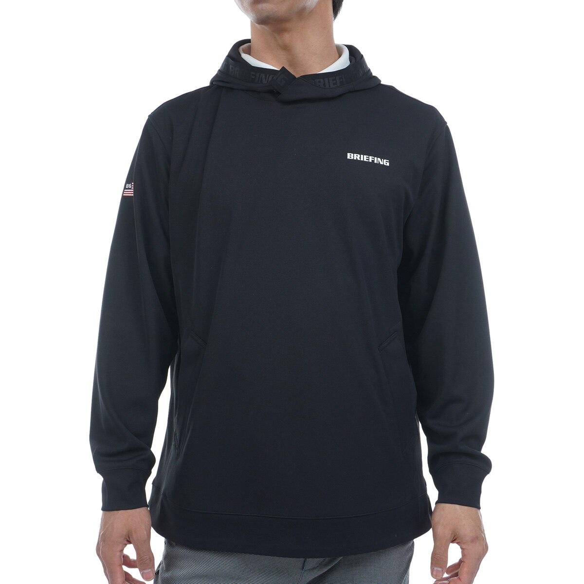 BRIEFING ブラック フード付き トレーナー M WR RF フーディー(中間着(セーター、トレーナー))|BRIEFING